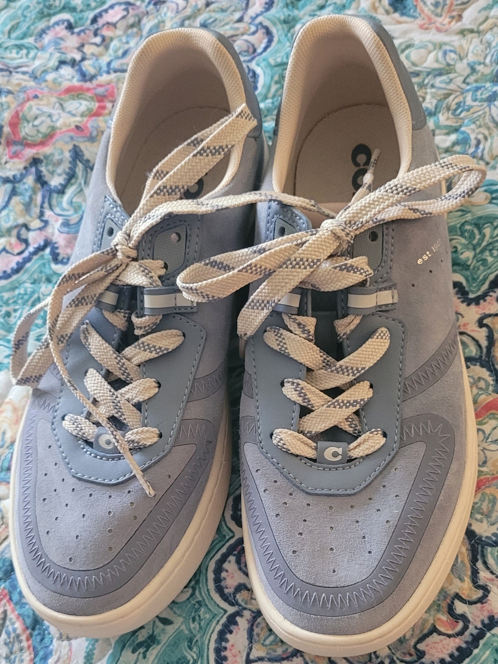 Coach Light Blue Women's Lace-Up Casual Sneakers